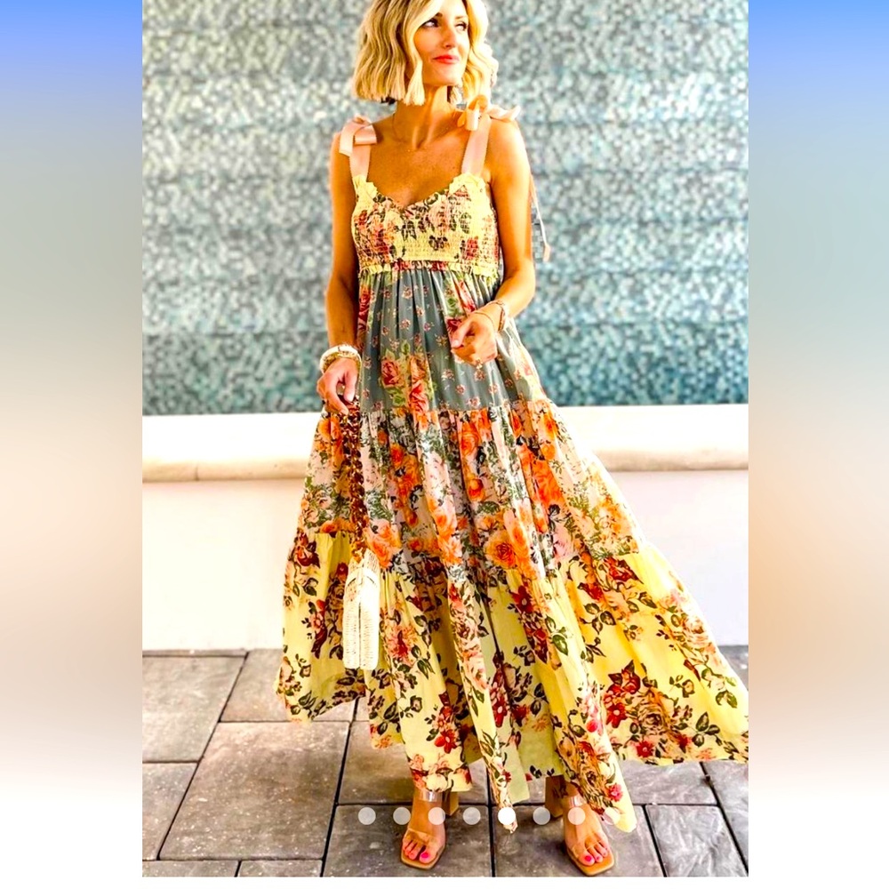 FREE PEOPLE BLUEBELLE MAXI COTTON DRESS SMALL S